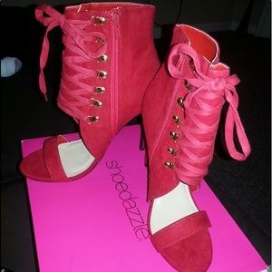 Brand new  Size 9 red and gold heels